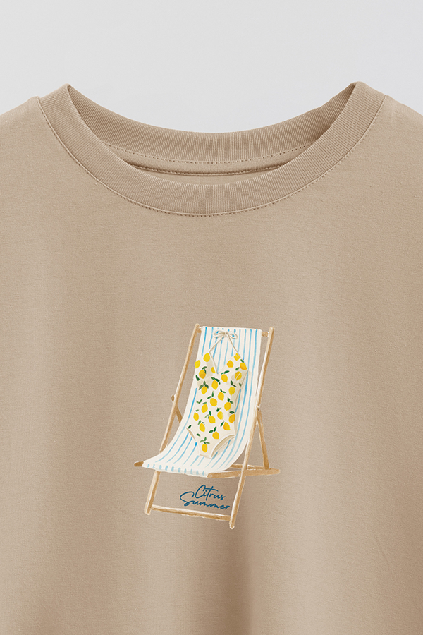 REMERA CROP ESTAMPADA COASTAL CITRUS SUMMER