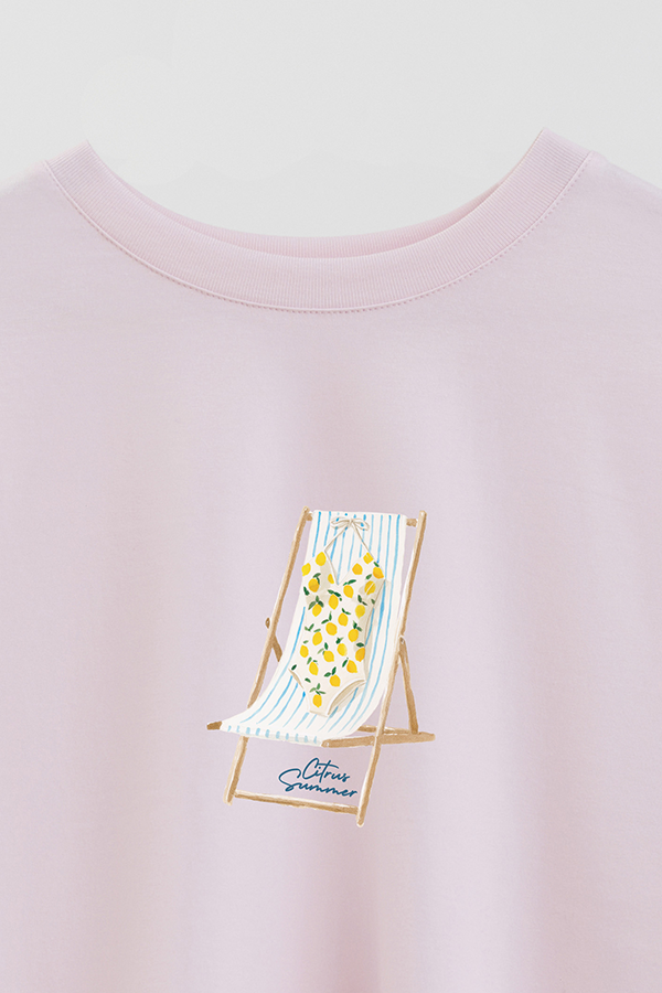 REMERA CROP ESTAMPADA COASTAL CITRUS SUMMER