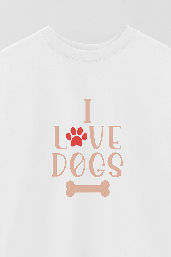 REMERA OVER ESTAMPADA DOG I LOVE DOGS