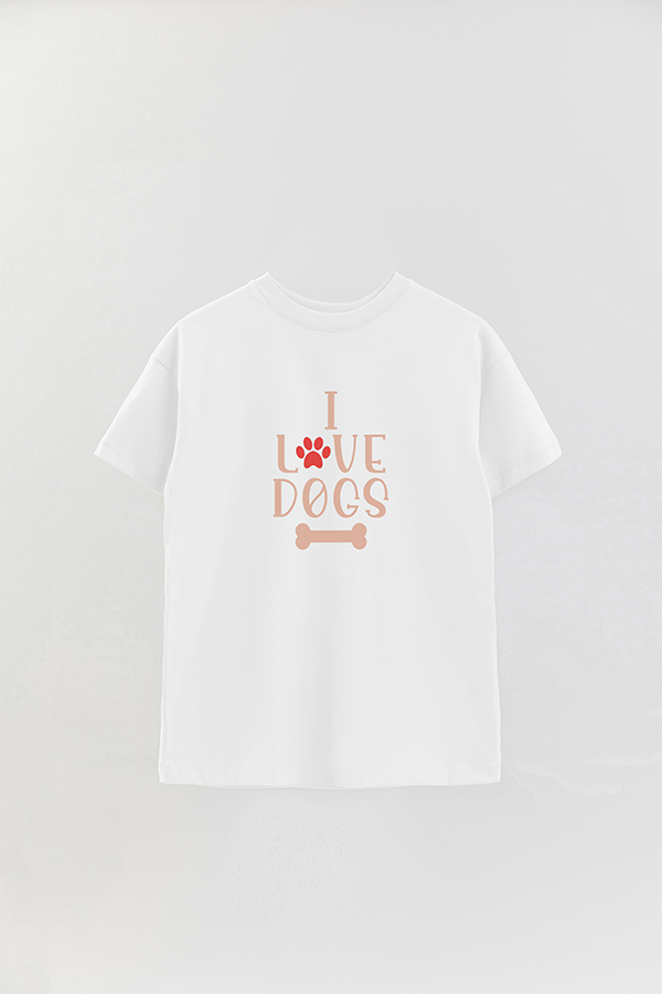 REMERA OVER ESTAMPADA DOG I LOVE DOGS