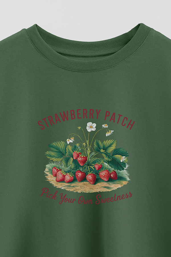 REMERA CROP ESTAMPADA HARVEST STRAWBERRY PATCH