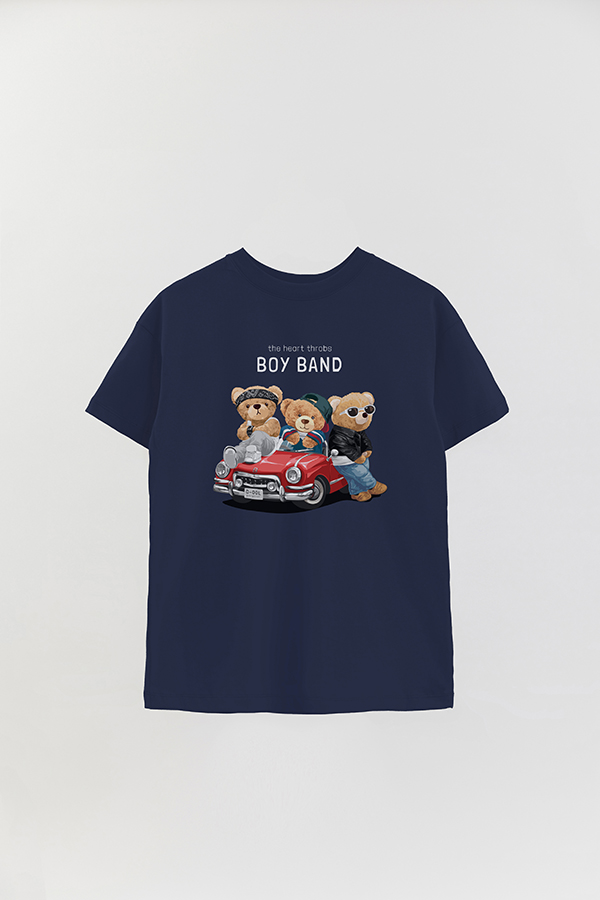 REMERA OVER ESTAMPADA UNISEX TEDDY BOY BAND