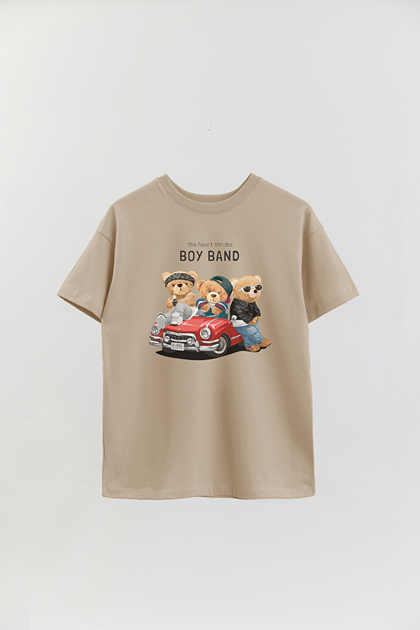 REMERA OVER ESTAMPADA UNISEX TEDDY BOY BAND