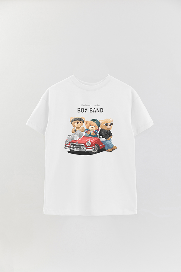 REMERA OVER ESTAMPADA UNISEX TEDDY BOY BAND