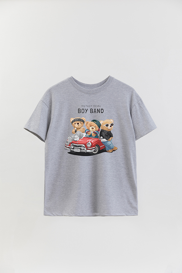 REMERA OVER ESTAMPADA UNISEX TEDDY BOY BAND