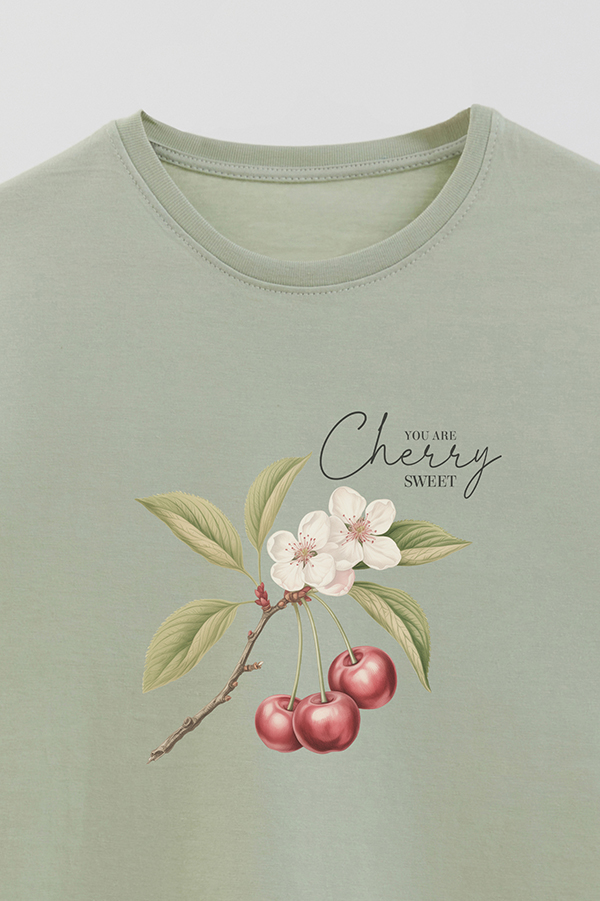 REMERA BASICA ESTAMPADA HARVEST CHERRY
