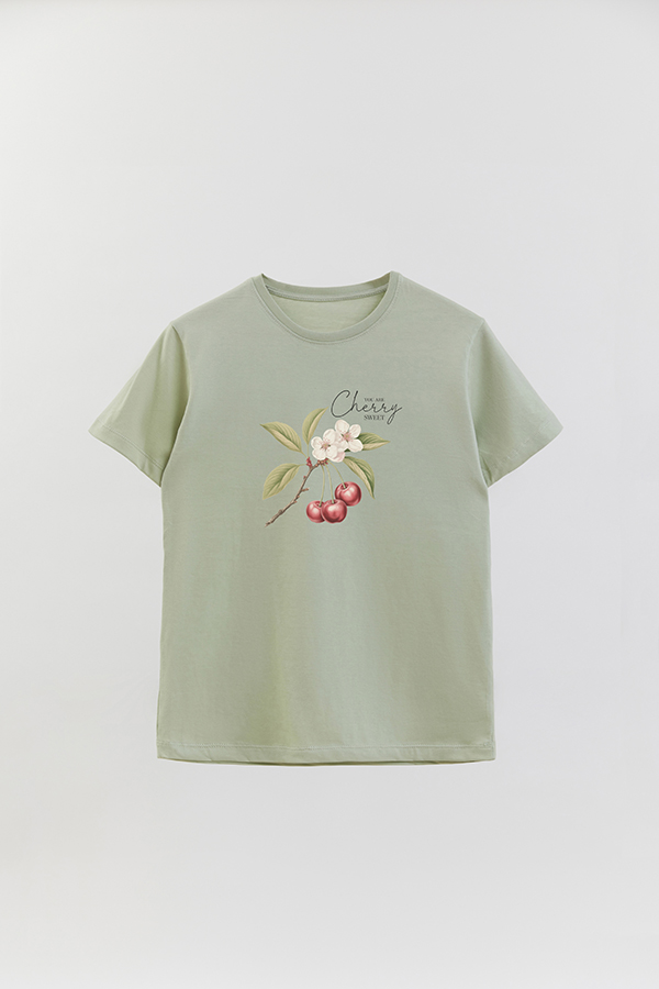 REMERA BASICA ESTAMPADA HARVEST CHERRY