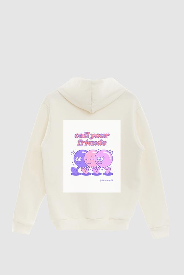 HOODIE ESTAMPADO POSTER CALL YOUR FRIENDS PURPLE