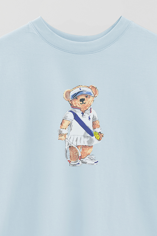 REMERA OVER ESTAMPADA UNISEX BEAR TENNIS FEM