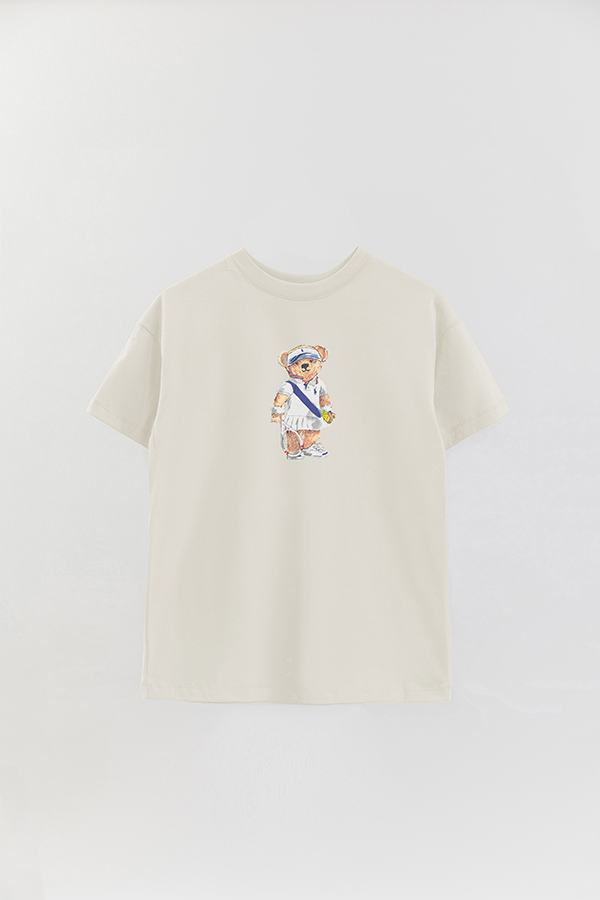 REMERA OVER ESTAMPADA UNISEX BEAR TENNIS FEM