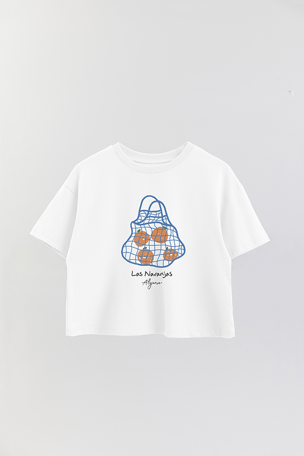 REMERA CROP ESTAMPADA ITALY LAS NARANJAS ALGARVE