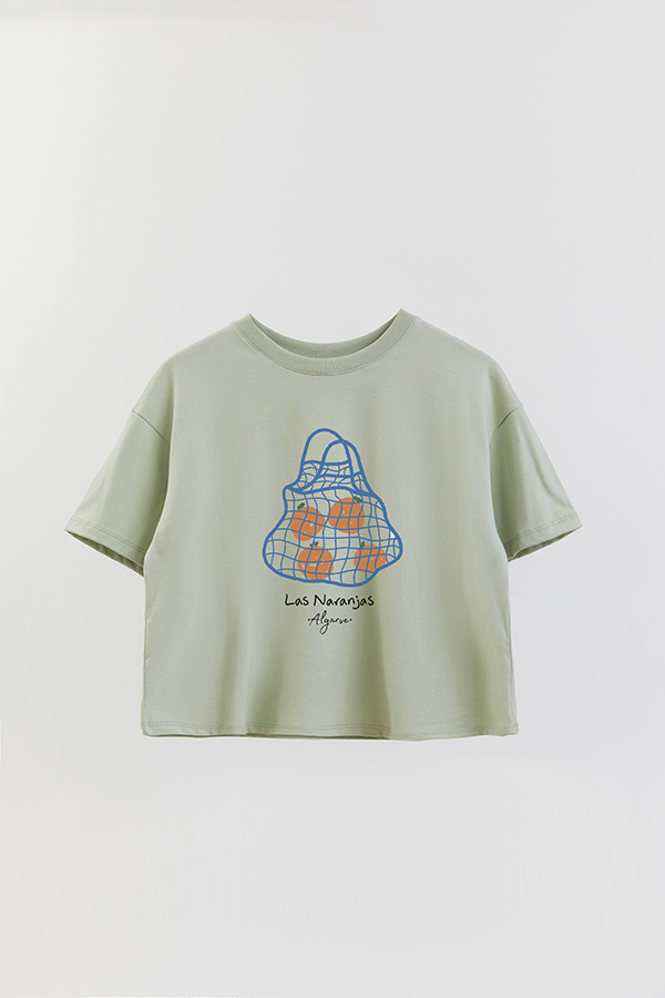 REMERA CROP ESTAMPADA ITALY LAS NARANJAS ALGARVE