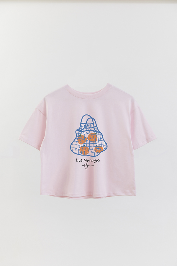 REMERA CROP ESTAMPADA ITALY LAS NARANJAS ALGARVE