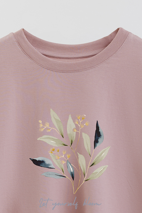 REMERA CROP ESTAMPADA COASTAL LET YOURSELF BLOOM
