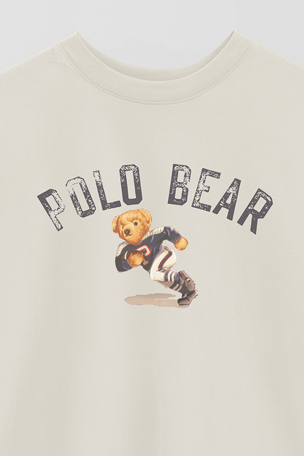 REMERA OVER ESTAMPADA UNISEX BEAR POLO