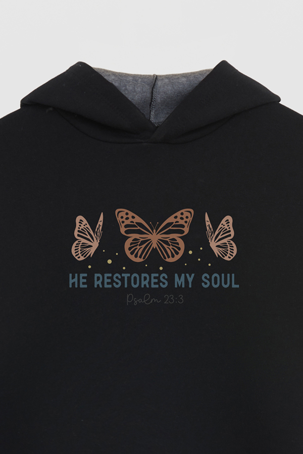 HOODIE FRISA ESTAMPADO HE RESTORES MY SOUL