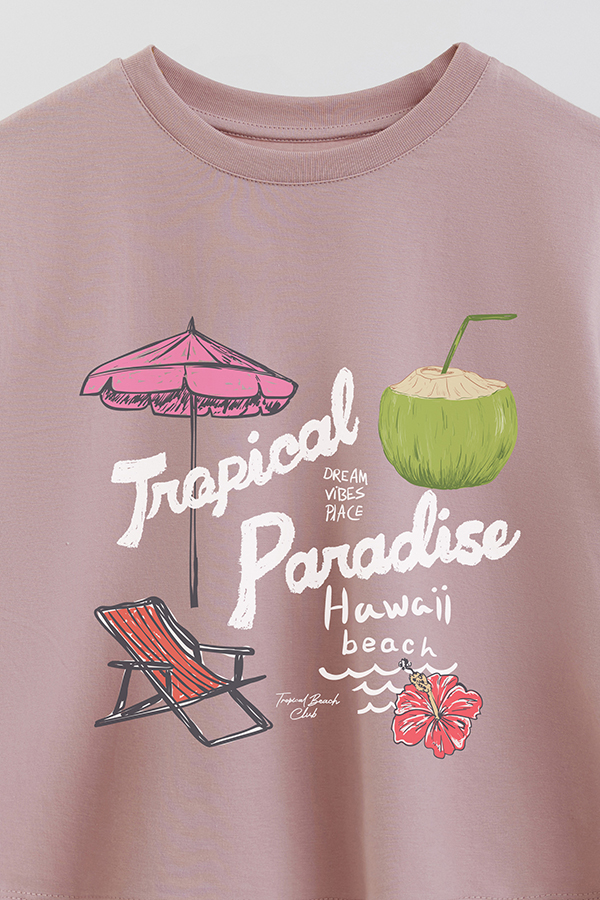 EMERA CROP ESTAMPADA SUMMER TROPICAL PARADISE
