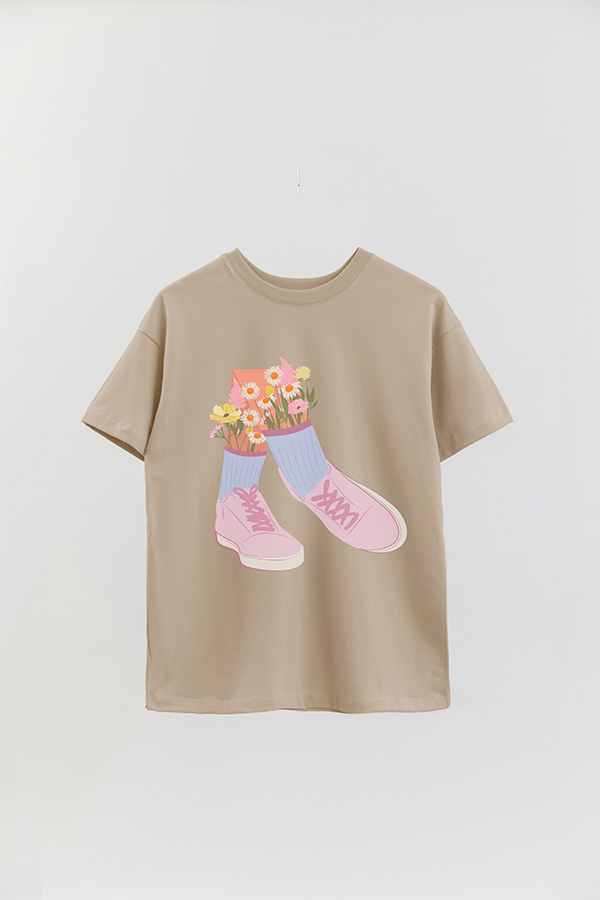 REMERA OVER ESTAMPADA MAXI SPRING SHOES