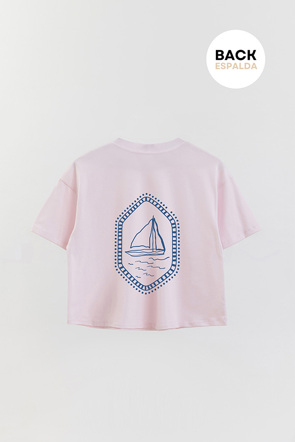 REMERA CROP FB ESTAMPADA BLUE SAILOR