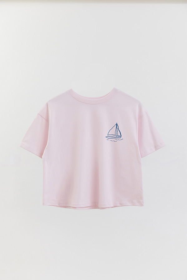 REMERA CROP FB ESTAMPADA BLUE SAILOR