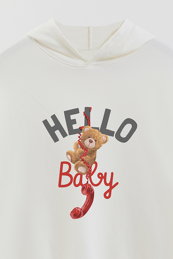 HOODIE RUSTICO KIDS TEDDY HELLO BABY