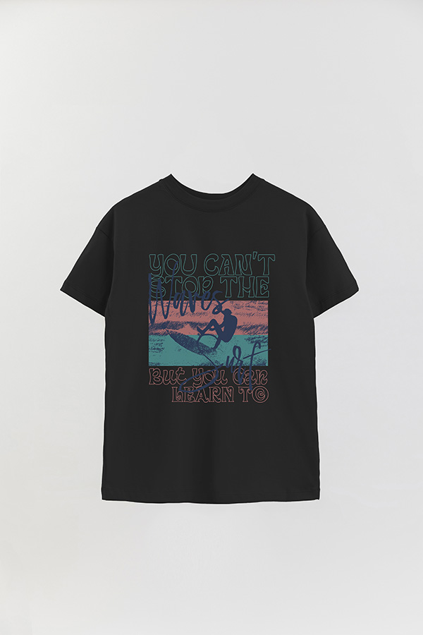 REMERA OVER ESTAMPADA YOU CANT STOP THE WAVES
