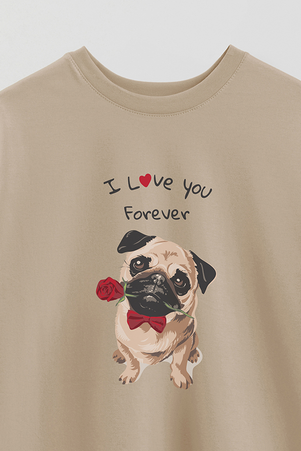 REMERA OVER ESTAMPADA DOG I LOVE YOU
