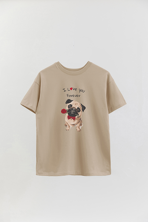 REMERA OVER ESTAMPADA DOG I LOVE YOU