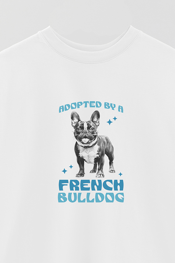 REMERA OVER ESTAMPADA DOG FRENCH BULLDOG