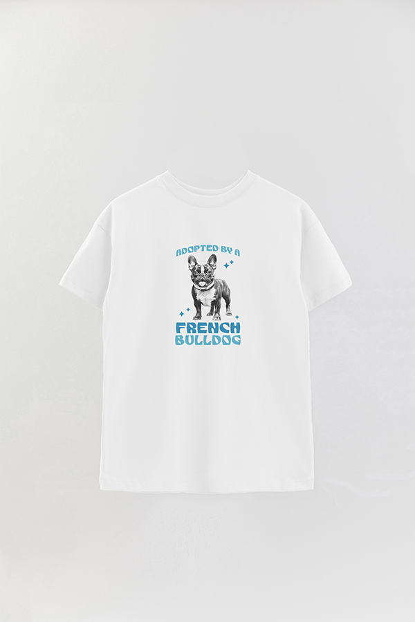 REMERA OVER ESTAMPADA DOG FRENCH BULLDOG