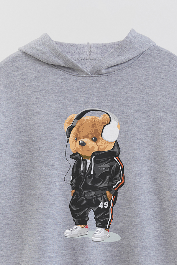 HOODIE RUSTICO BOY TEDDY MUSIC IN THE HEADPHONES