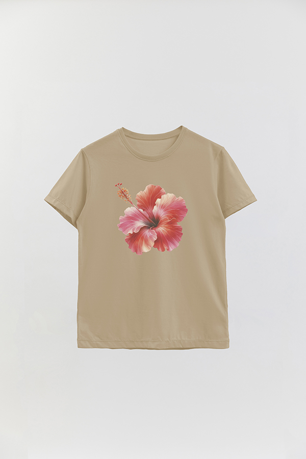 REMERA BASICA ESTAMPADA HIBISCUS 0