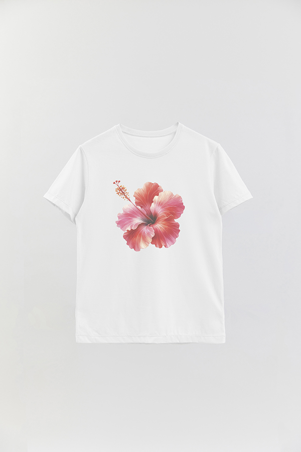 REMERA BASICA ESTAMPADA HIBISCUS 0