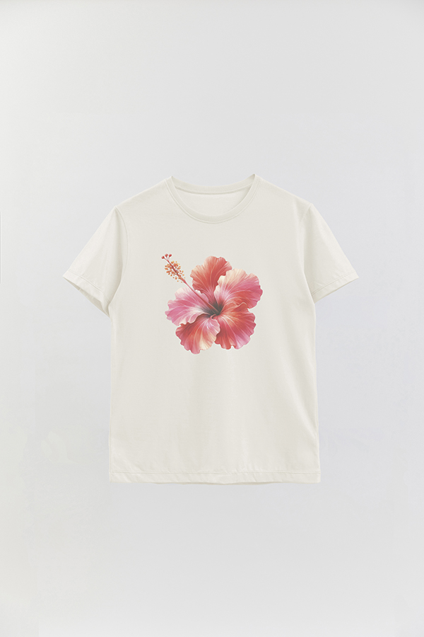 REMERA BASICA ESTAMPADA HIBISCUS 0