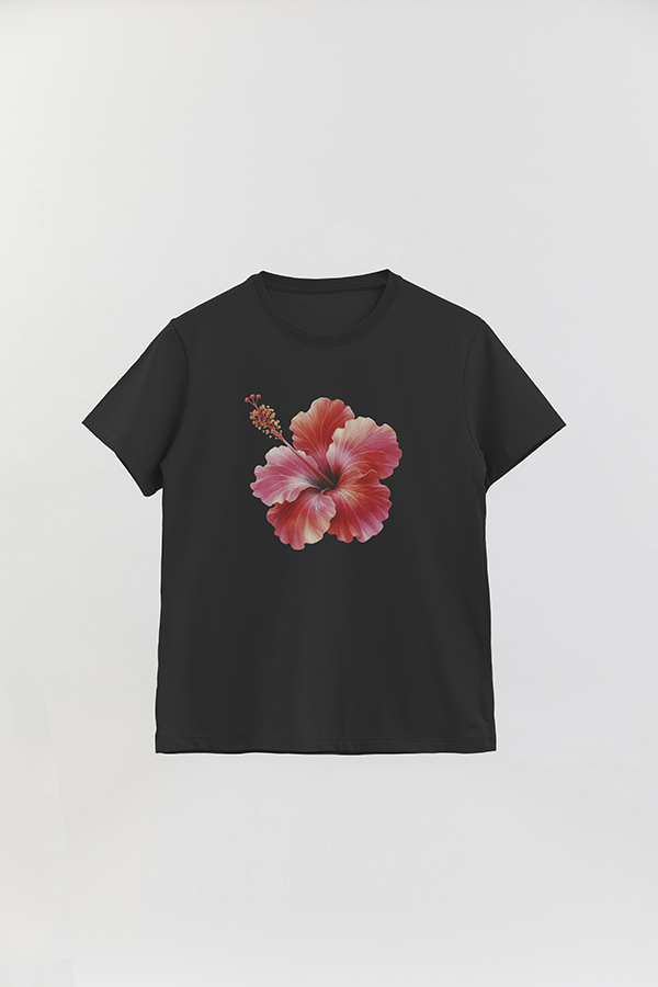 REMERA BASICA ESTAMPADA HIBISCUS 0