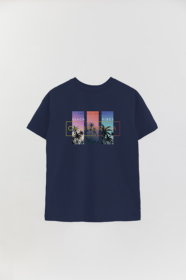 REMERA OVER ESTAMPADA TROPICAL SUMMER