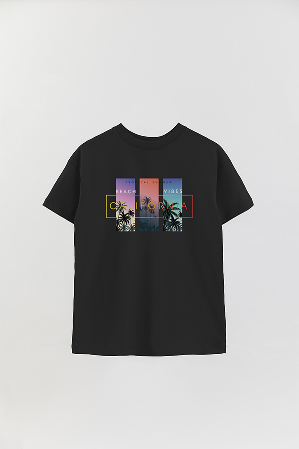 REMERA OVER ESTAMPADA TROPICAL SUMMER