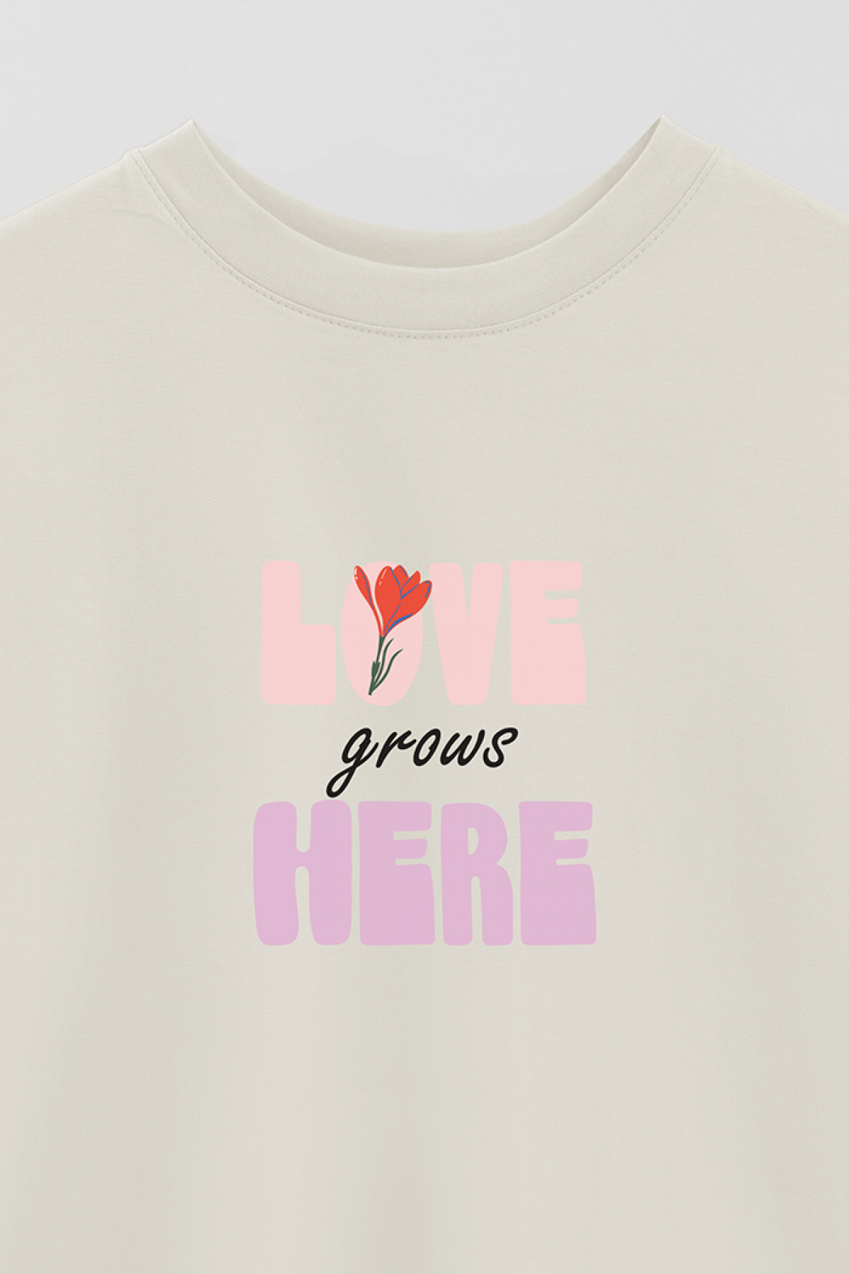 REMERA BASICA ESTAMPADA SPR LOVE GROWS HERE