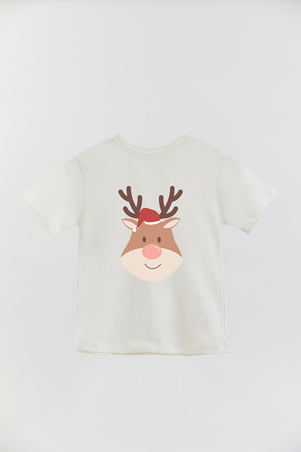 REMERA BASICA ESTAMPADA PASTEL CHRISTMAS DEER