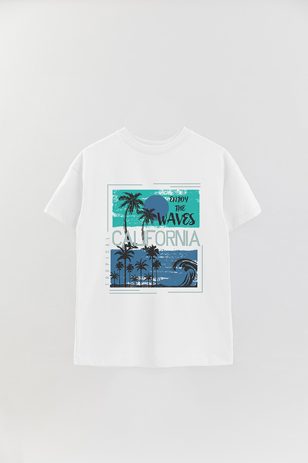 REMERA OVER ESTAMPADA CALIFORNIA WAVES