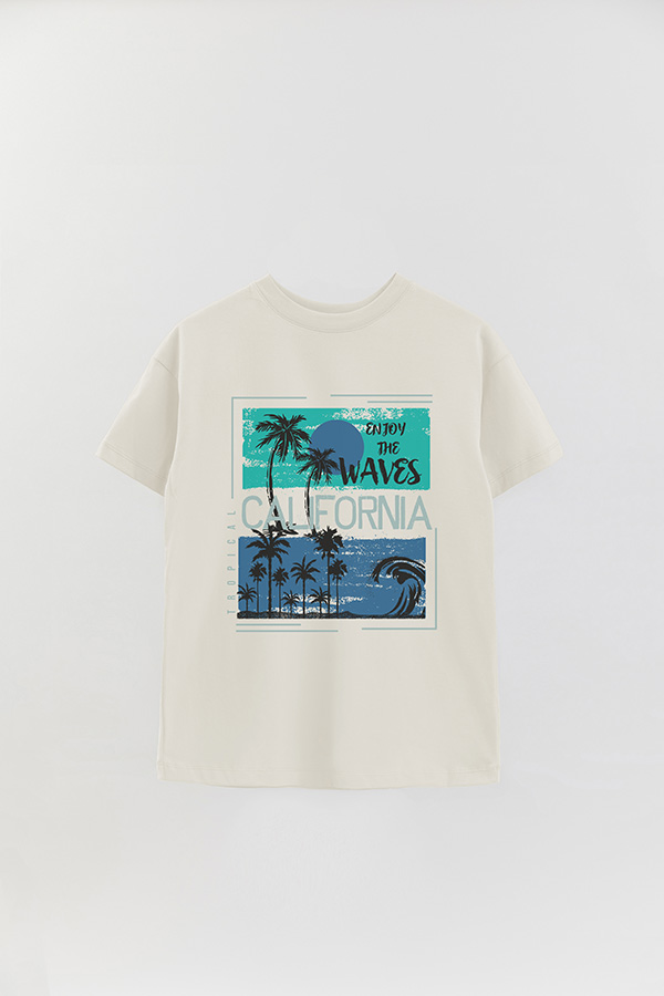 REMERA OVER ESTAMPADA CALIFORNIA WAVES