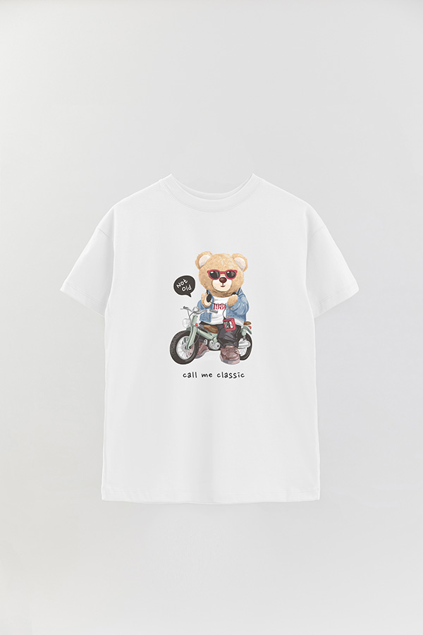 REMERA OVER ESTAMPADA UNISEX TEDDY CALL ME CLASSIC