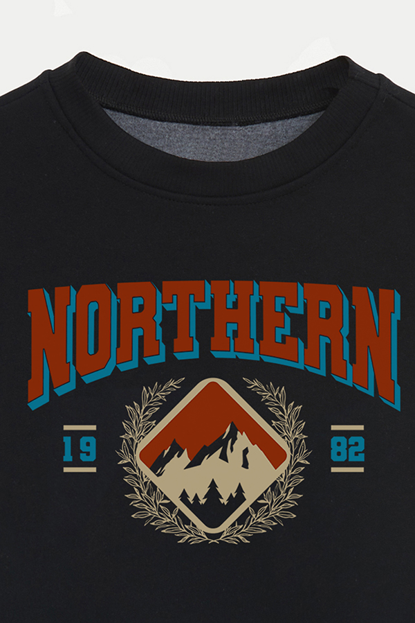 BUZO CROP ESTAMPADO TEXAN NORTHERN