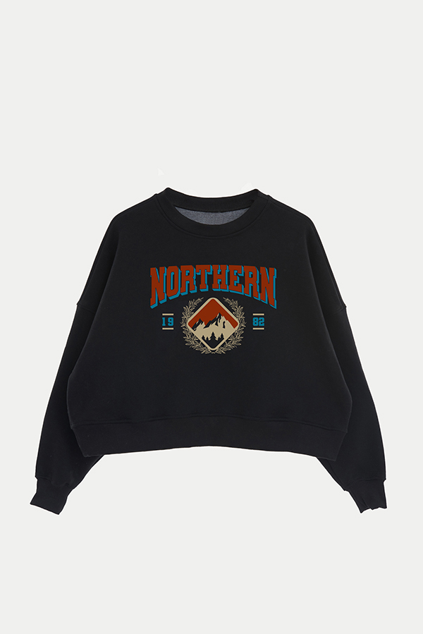 BUZO CROP ESTAMPADO TEXAN NORTHERN