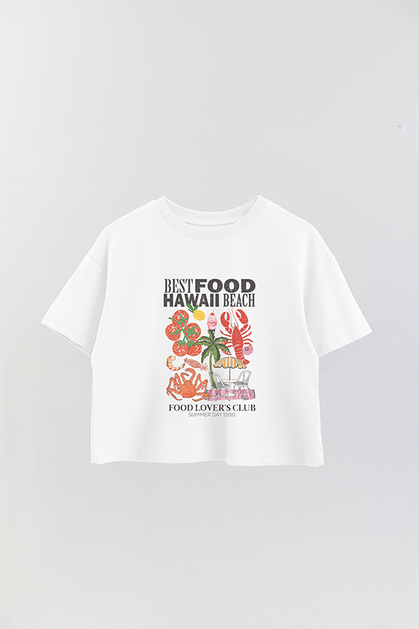 REMERA CROP ESTAMPADA SF BEST FOOD