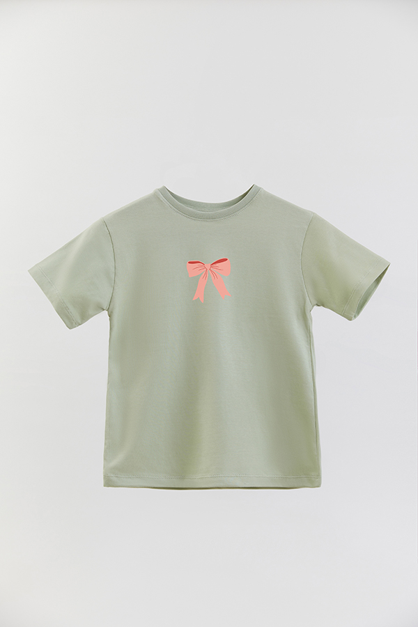 REMERA BASICA ESTAMPADA PASTEL CHRISTMAS PINK BOW