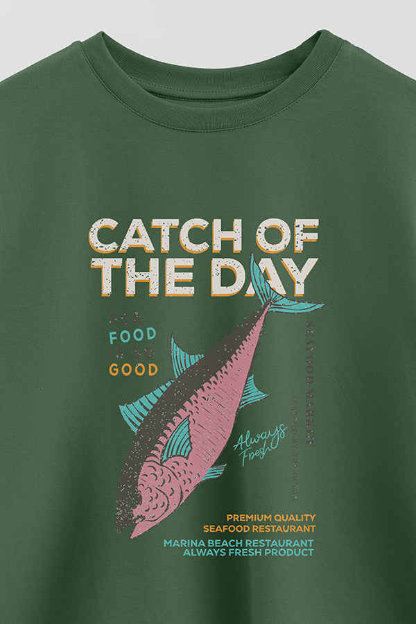 REMERA CROP ESTAMPADA CATCH OF THE DAY