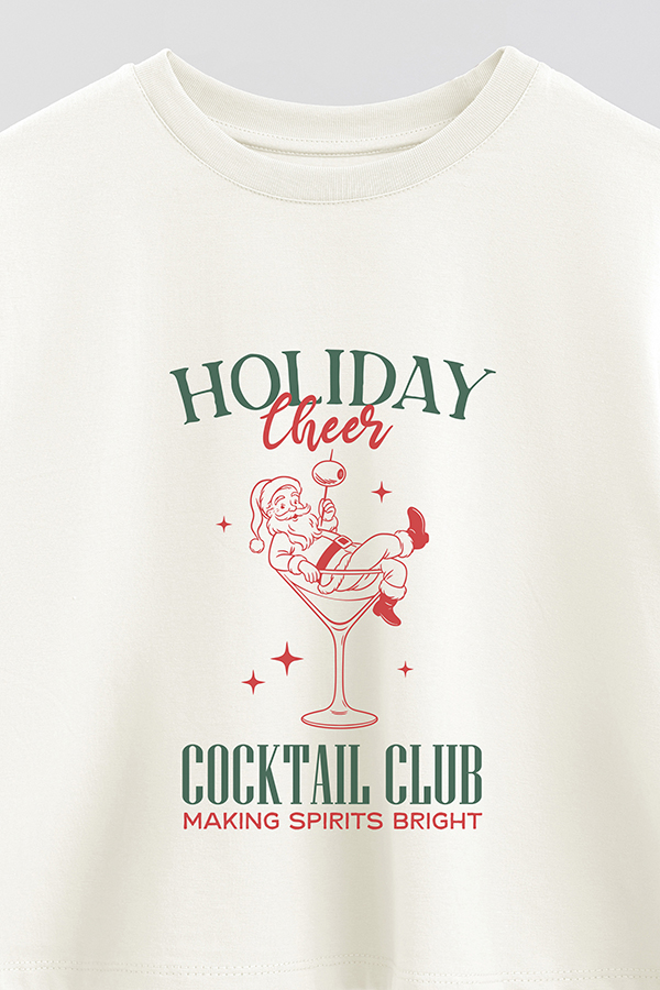 REMERA CROP HOLIDAY CHEER