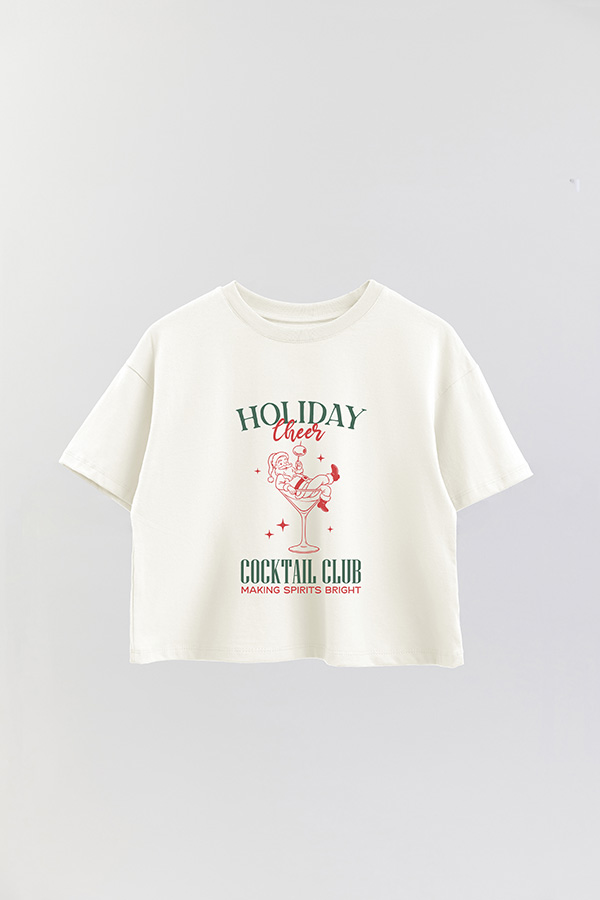 REMERA CROP HOLIDAY CHEER