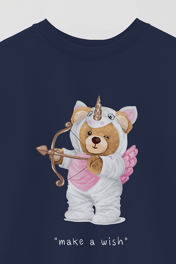 REMERA OVER ESTAMPADA UNISEX TEDDY MAKE A WISH